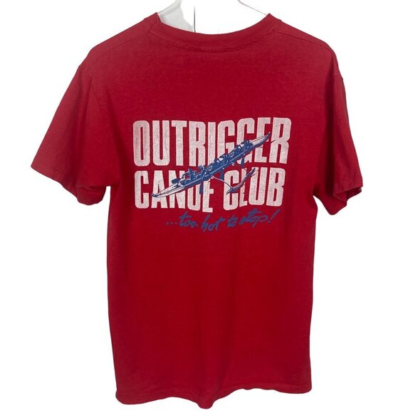 Vintage 80s Outrigger Canoe Club Racing Hawaii T Shirt Mens Small Single Stitch - Picture 1 of 9
